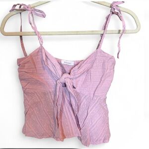 Pink Tie-Front Women Top